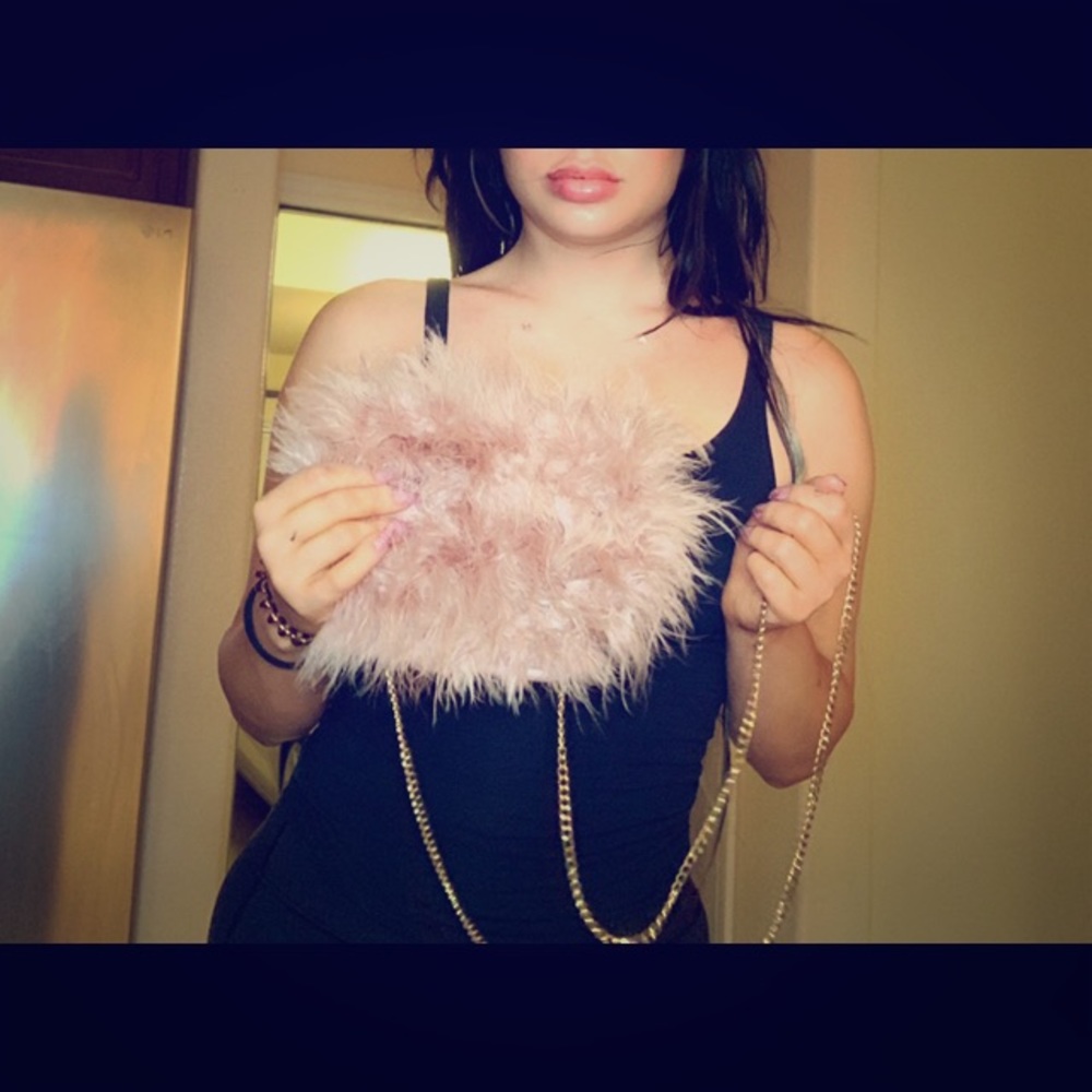 Pink Feather purse